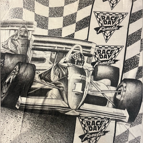 RACING VINTAGE ALL OVER PRINT T SHIRT - Picture 3 of 6